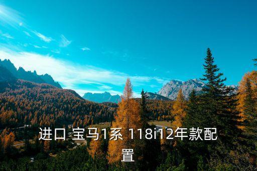 进口 宝马1系 118i12年款配置