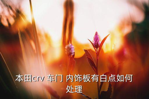 本田crv 车门 内饰板有白点如何处理