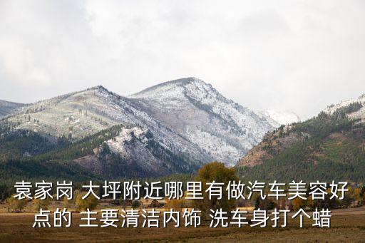 袁家岗 大坪附近哪里有做汽车美容好点的 主要清洁内饰 洗车身打个蜡