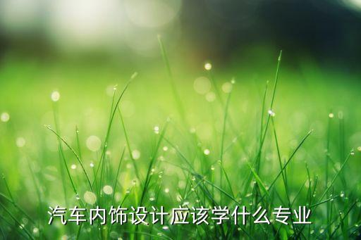 汽车内饰设计应该学什么专业