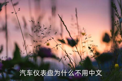 汽车仪表盘为什么不用中文
