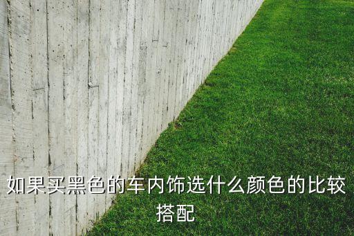 如果买黑色的车内饰选什么颜色的比较搭配