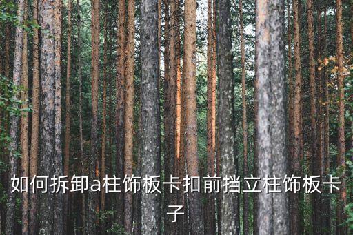 如何拆卸a柱饰板卡扣前挡立柱饰板卡子