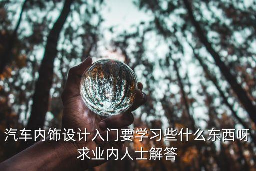 汽车内饰设计入门要学习些什么东西呀求业内人士解答