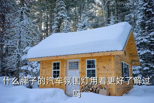 什么牌子的汽车氛围灯用着更好了解过吗