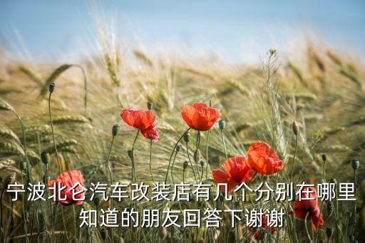 宁波北仑汽车改装店有几个分别在哪里知道的朋友回答下谢谢