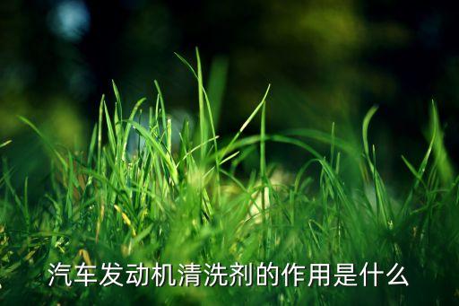 汽车发动机清洗剂的作用是什么