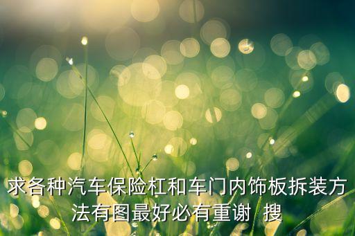 求各种汽车保险杠和车门内饰板拆装方法有图最好必有重谢  搜