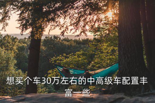 想买个车30万左右的中高级车配置丰富一些