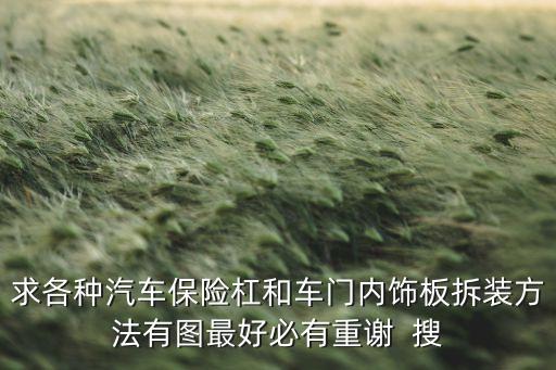 求各种汽车保险杠和车门内饰板拆装方法有图最好必有重谢  搜
