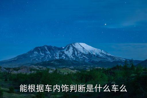 能根据车内饰判断是什么车么