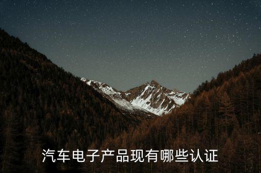 汽车电子产品现有哪些认证
