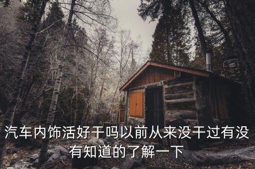 汽车内饰活好干吗以前从来没干过有没有知道的了解一下
