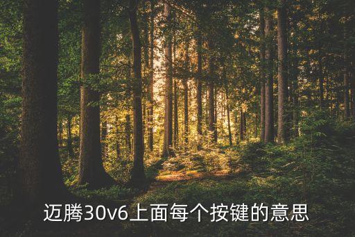 迈腾30v6上面每个按键的意思