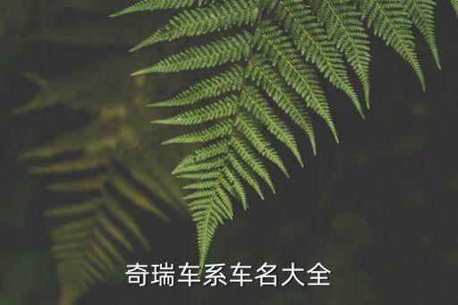 奇瑞车系车名大全