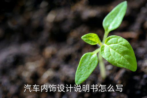 汽车内饰设计说明书怎么写